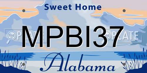 MPBI37 Alabama License Plate