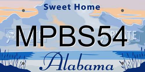 MPBS54 Alabama License Plate