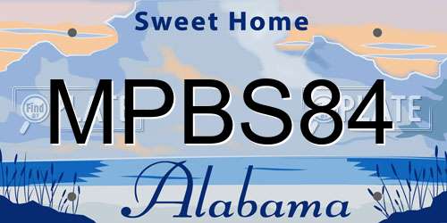 MPBS84 Alabama License Plate