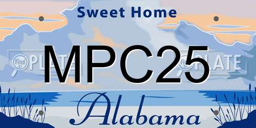 MPC25 Alabama License Plate