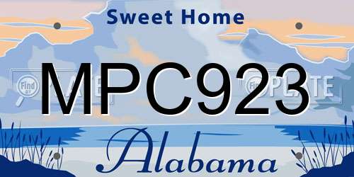 MPC923 Alabama License Plate