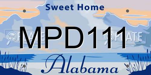 MPD111 Alabama License Plate