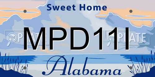 MPD11I Alabama License Plate