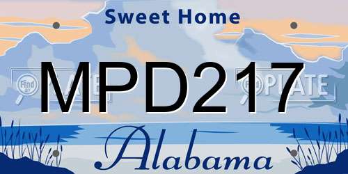 MPD217 Alabama License Plate