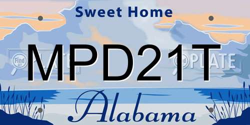 MPD21T Alabama License Plate