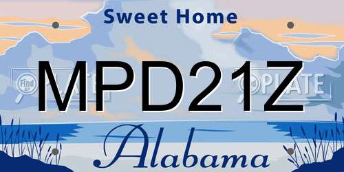 MPD21Z Alabama License Plate