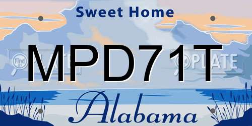 MPD71T Alabama License Plate