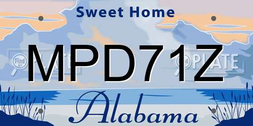 MPD71Z Alabama License Plate
