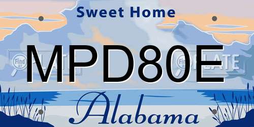 MPD80E Alabama License Plate