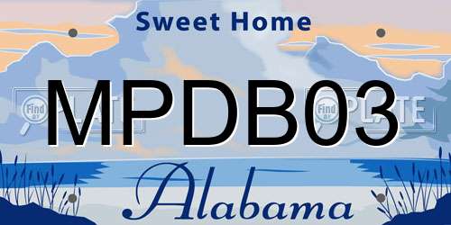 MPDB03 Alabama License Plate