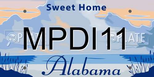 MPDI11 Alabama License Plate