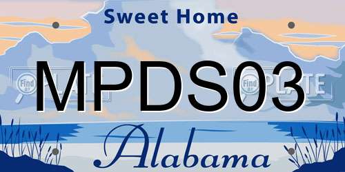 MPDS03 Alabama License Plate
