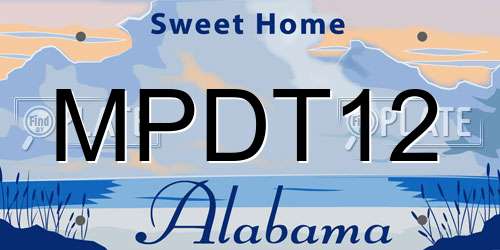 MPDT12 Alabama License Plate