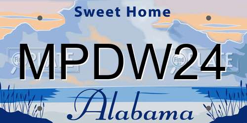 MPDW24 Alabama License Plate