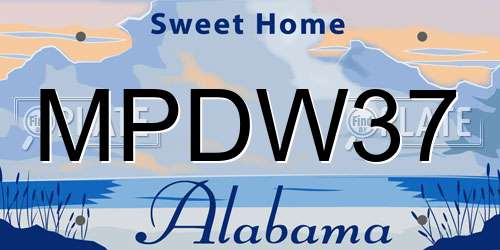 MPDW37 Alabama License Plate