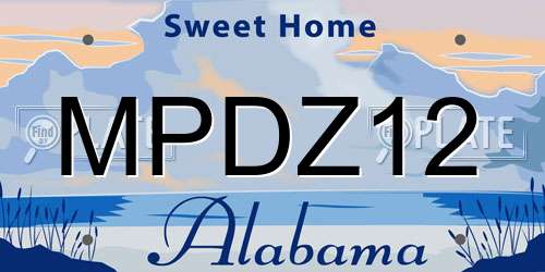 MPDZ12 Alabama License Plate