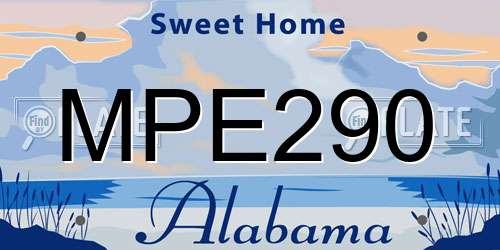 MPE290 Alabama License Plate