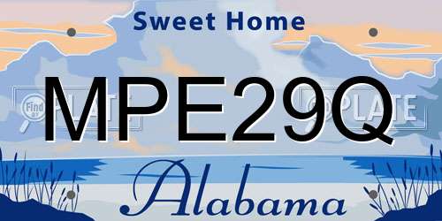 MPE29Q Alabama License Plate