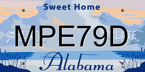 MPE79D Alabama License Plate