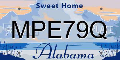 MPE79Q Alabama License Plate
