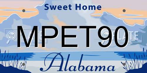 MPET90 Alabama License Plate