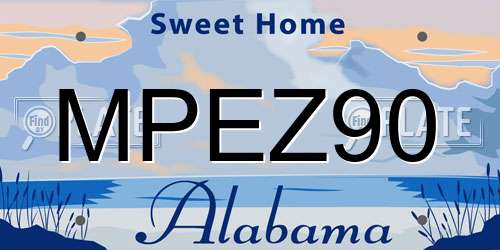 MPEZ90 Alabama License Plate