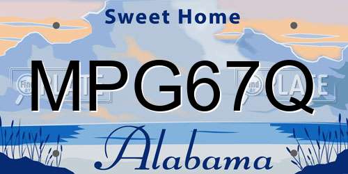 MPG67Q Alabama License Plate