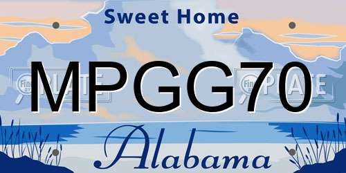 MPGG70 Alabama License Plate