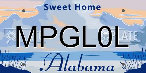 MPGL0L Alabama License Plate