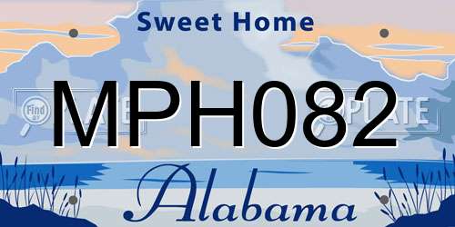 MPH082 Alabama License Plate