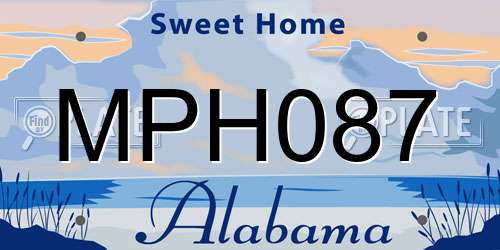 MPH087 Alabama License Plate