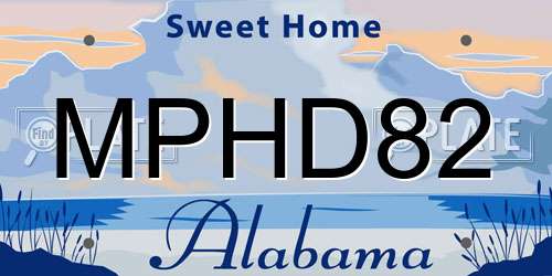 MPHD82 Alabama License Plate