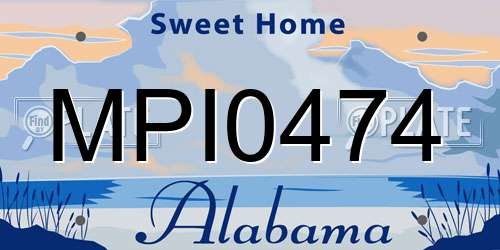 MPI0474 Alabama License Plate