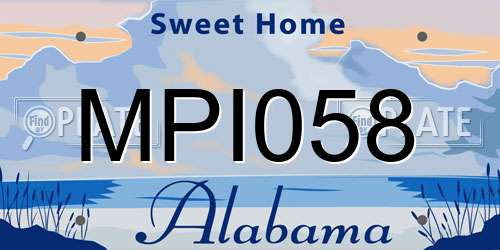 MPI058 Alabama License Plate