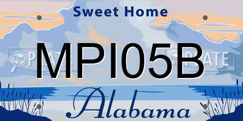 MPI05B Alabama License Plate