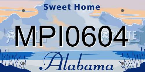 MPI0604 Alabama License Plate