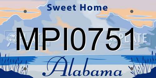MPI0751 Alabama License Plate