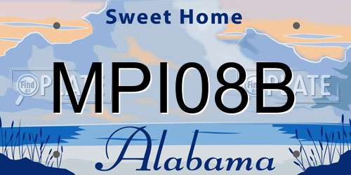 MPI08B Alabama License Plate