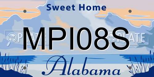 MPI08S Alabama License Plate