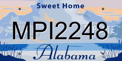 MPI2248 Alabama License Plate