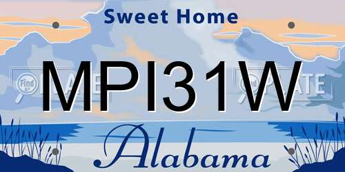 MPI31W Alabama License Plate
