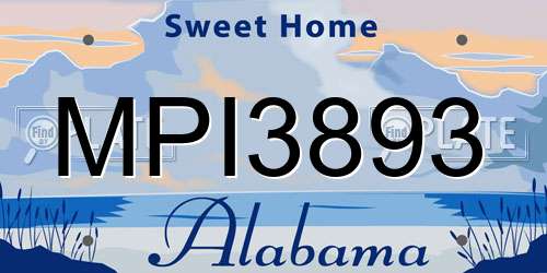 MPI3893 Alabama License Plate