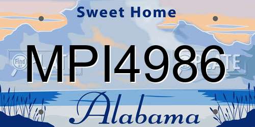 MPI4986 Alabama License Plate
