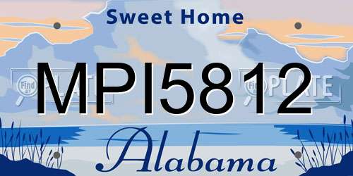 MPI5812 Alabama License Plate