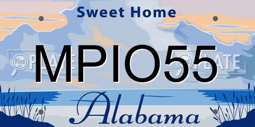 MPIO55 Alabama License Plate