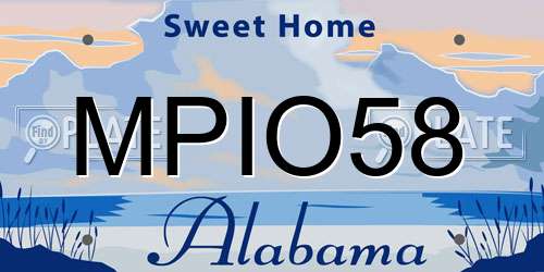 MPIO58 Alabama License Plate