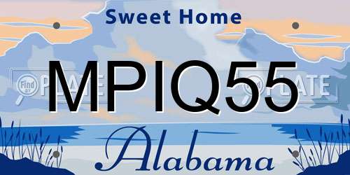 MPIQ55 Alabama License Plate