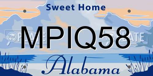 MPIQ58 Alabama License Plate