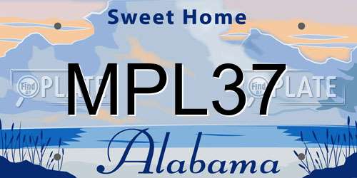 MPL37 Alabama License Plate