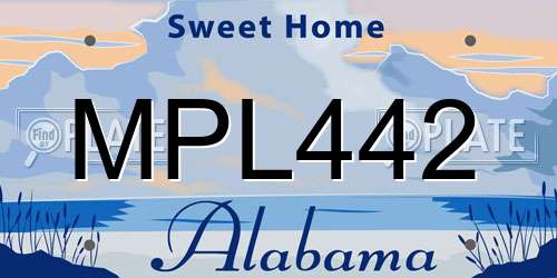 MPL442 Alabama License Plate